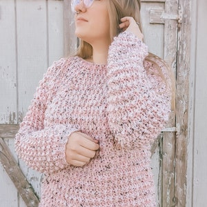CROCHET PATTERN: Nadine Sweater |Top Down Crochet Sweater Pattern |Ladies Crochet Sweater |Crochet Pullover |Crochet Winter Sweater Pattern