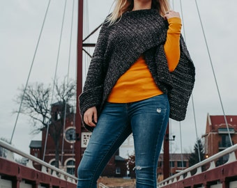 Chloe Ruana Crochet Pattern: Oversized Kimono Cardigan, Large Scarf, Wrap Shawl (PDF Digital Download)