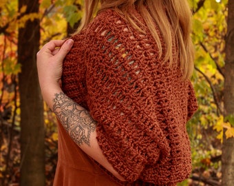 Becca Shrug Crochet Pattern: Women's Cozy Shrug (PDF Digital Download)