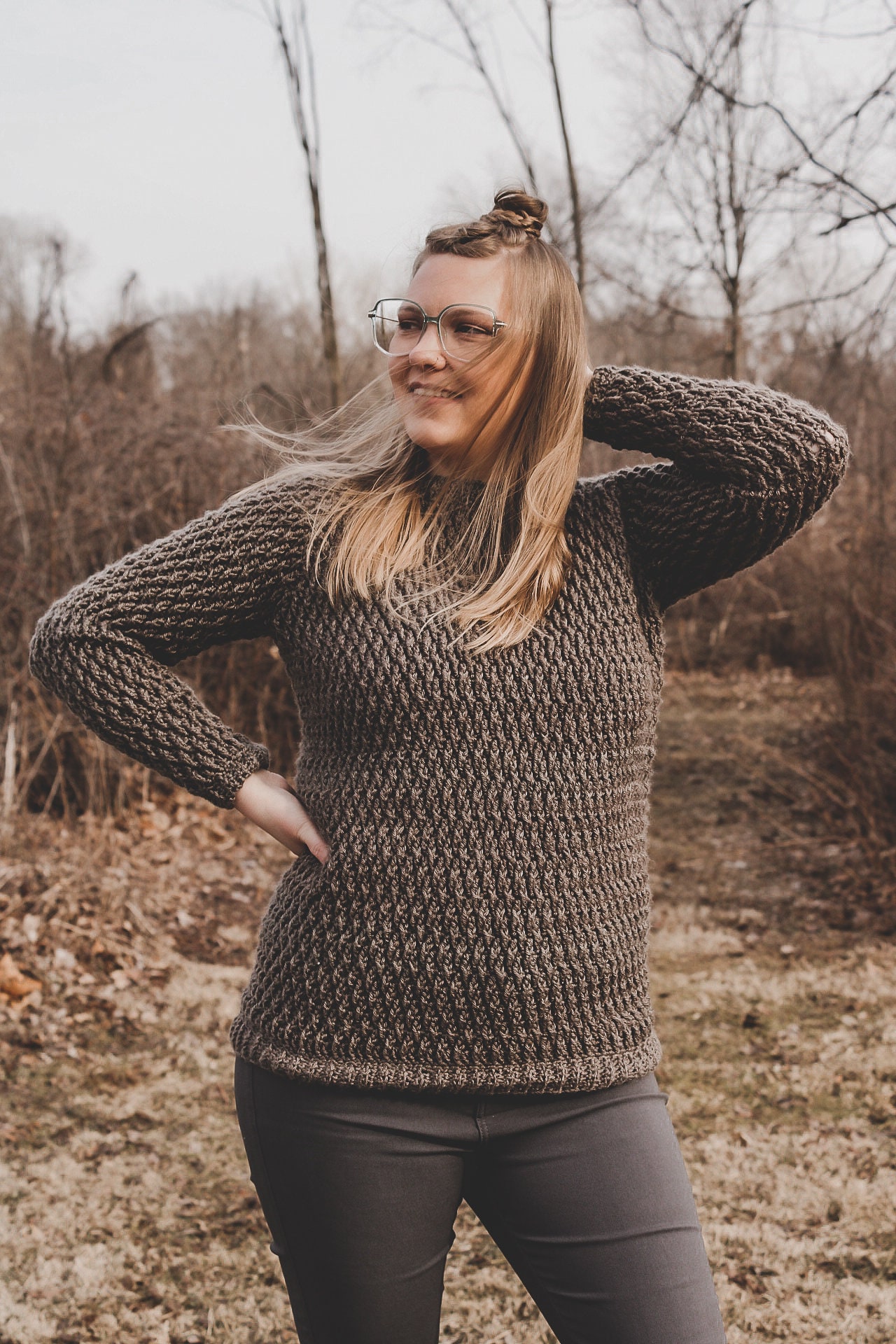 TAN グリッターニット Kodenshi Sweater in Mocha