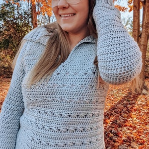 Parker Pullover || Crochet Pattern || Crochet Pullover || Crochet Sweater || Crochet Hoodie || Women's Crochet Pullover