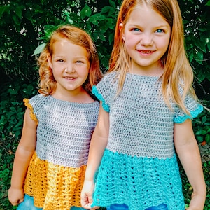 Child Sophie Twirl Raglan PDF DIGITAL DOWNLOAD Crochet Pattern, Child Crochet Top, Easy Child Crochet Pattern, Cute Crochet Child Summer Top image 1