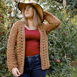 Savanna Crochet Cardigan Pattern: Women&#39;s Shell Stitch Sweater (PDF Digital Download)