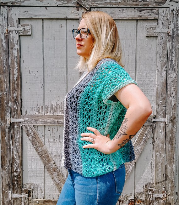 crochet waterfall cardigan pattern