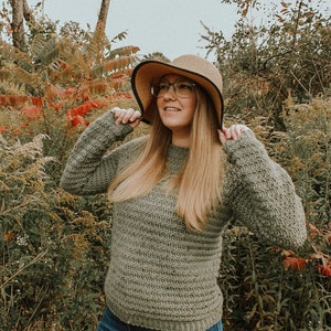 CROCHET PATTERN: Riley Sweater |Top Down Crochet Sweater Pattern |Ladies Crochet Sweater |Crochet Pullover |Crochet Winter Sweater Pattern