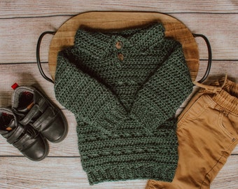 Patrón de sudadera con capucha de crochet Parker Child: estilo raglán fácil (descarga digital en PDF)