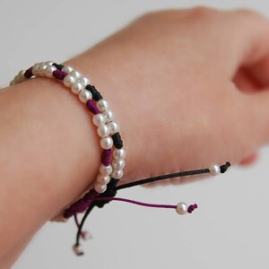 Faux Pearl Bracelet Set: Knotted Macrame Adjustable Friendship Bracelets