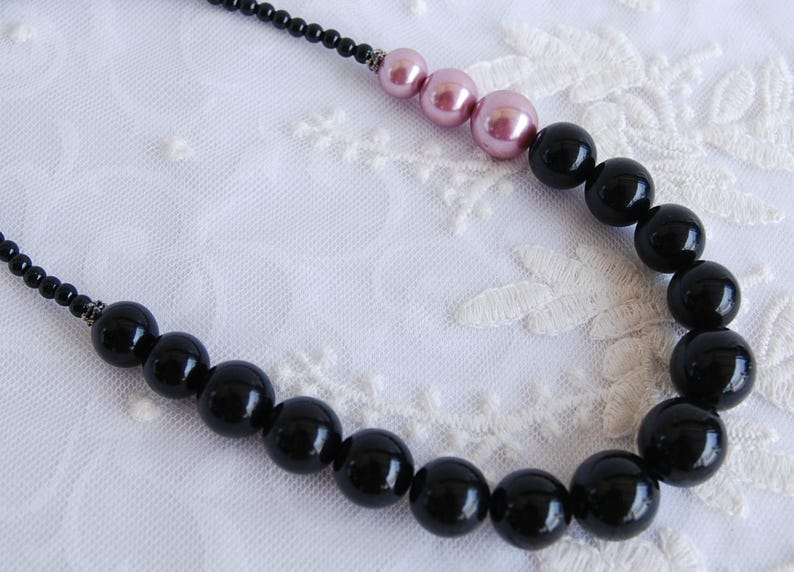 Elegant Classic Necklace for Women Black Bubble Bead Necklace Etsy UK