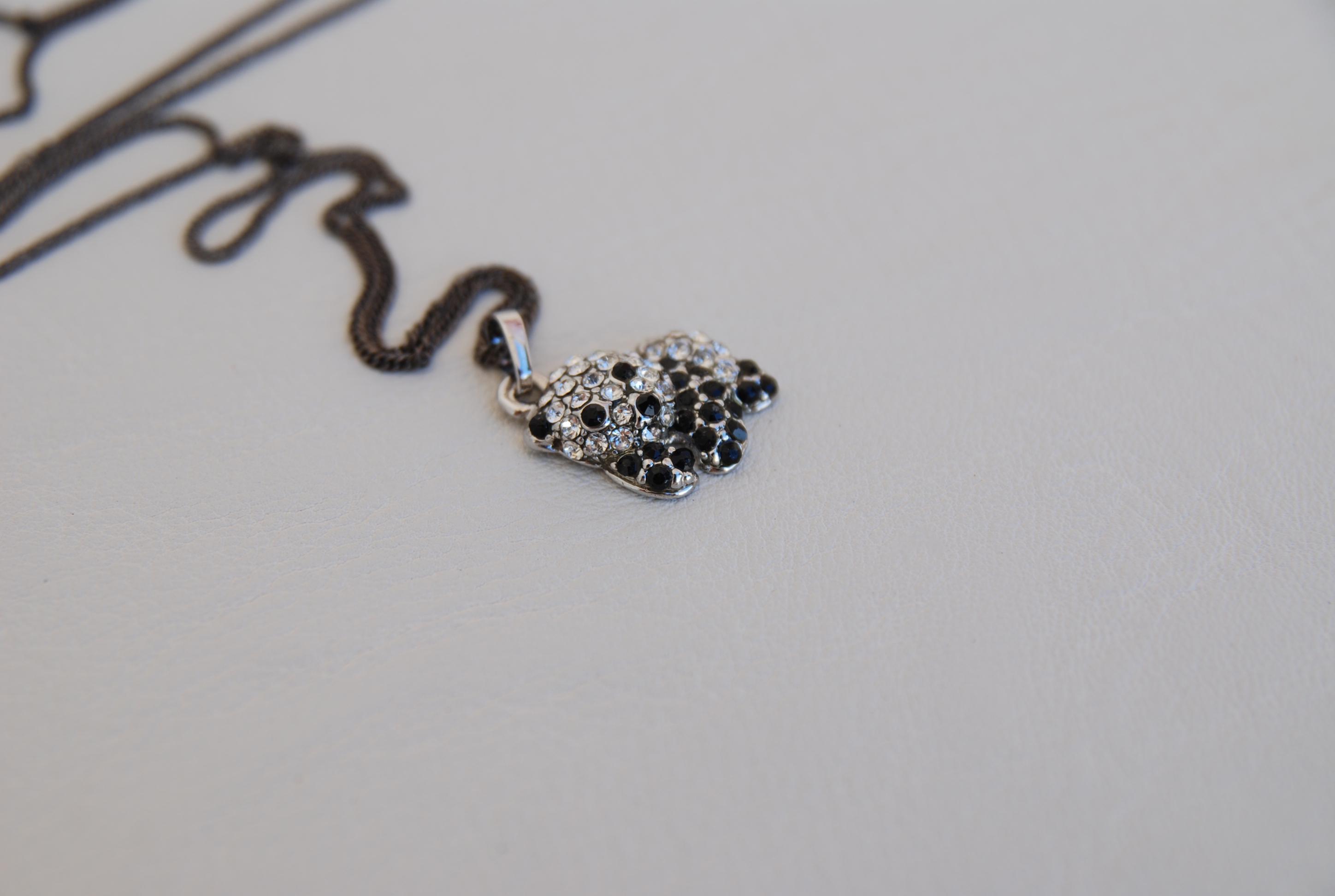 Collier Fantaisie Panda Avec Strass - Neuf Avec étiquettes - Bijou Mignon Et Tendance
