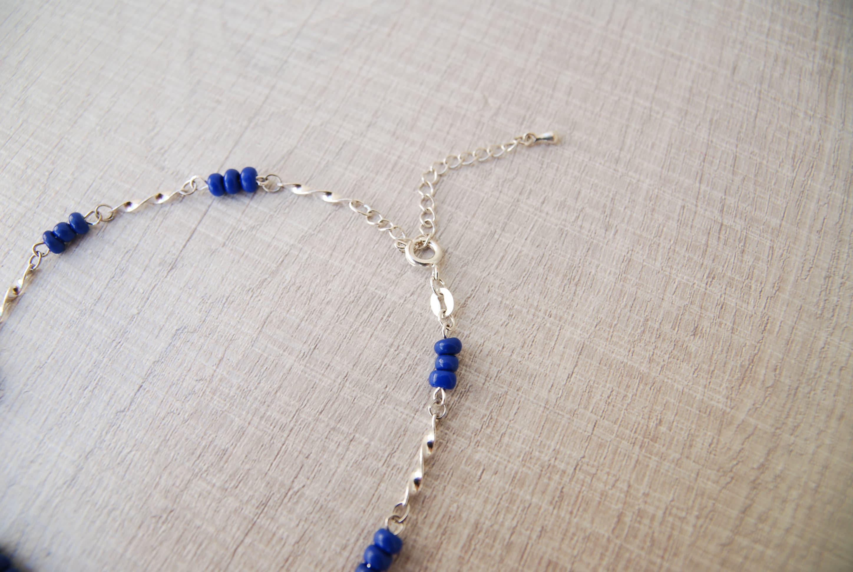 Blue Bead Anklet for Women Beachy Navy Blue Ankle Bracelet Etsy