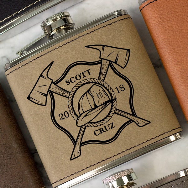 Firefighter Hip Flask, Firefighter Gift, Fire Fighter, Gift For Firefighter, Firefighter Groomsmen Gift, Firefighter Wedding