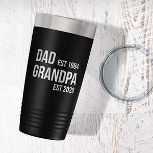 Baby Announcement Grandparent Tumbler, Pregnancy Reveal Gift Ideas, Grandpa to be, Dad to Grandpa, Gift For Grandpa, Baby Reveal Ideas