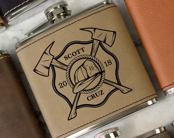 Firefighter Hip Flask, Firefighter Gift, Fire Fighter, Gift For Firefighter, Firefighter Groomsmen Gift, Firefighter Wedding