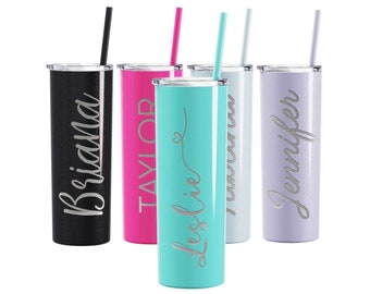 Personalized Laser Engraved Skinny Tumblers, Skinnies, Custom Tumbler, Engraved Tumbler, Custom Skinny Tumbler, Stainless Steel
