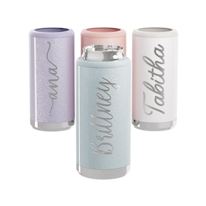 Personalized Skinny Can Coolers Laser Engraved, Skinnies, Seltzer Can Cooler, Bridesmaid Gift, Stainless Steel, Slim Can Cooler