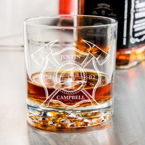 Firefighter Engraved Whiskey Glass