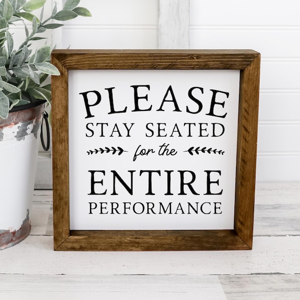 Please Remain Seated Bathroom Sign Etsy