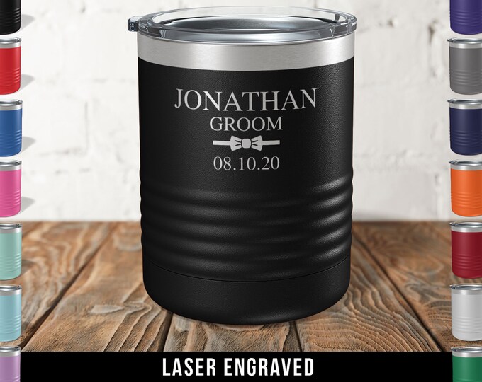 SpokenGifts Personalised Groomsman Glass Tumbler – Wedding Thank You Gift – Clear