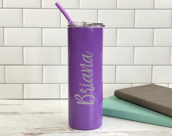 Personalized Laser Engraved Skinny Tumblers, Skinnies, Custom Tumbler, Engraved Tumbler, Custom Skinny Tumbler, Stainless Steel