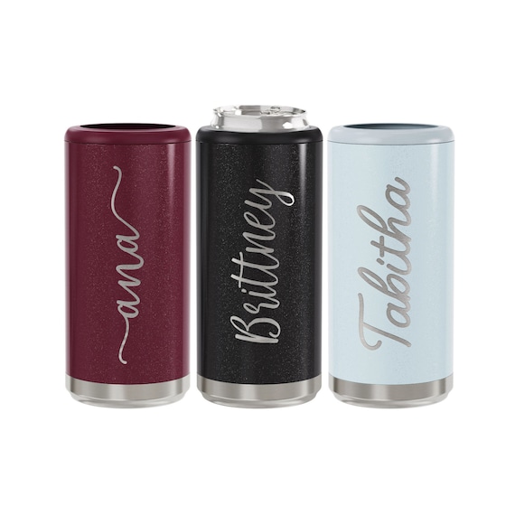 Personalized Skinny Can Cooler, Stainless Steel Insulated Cooler,  Bridesmaid Gift, Seltzer can holder