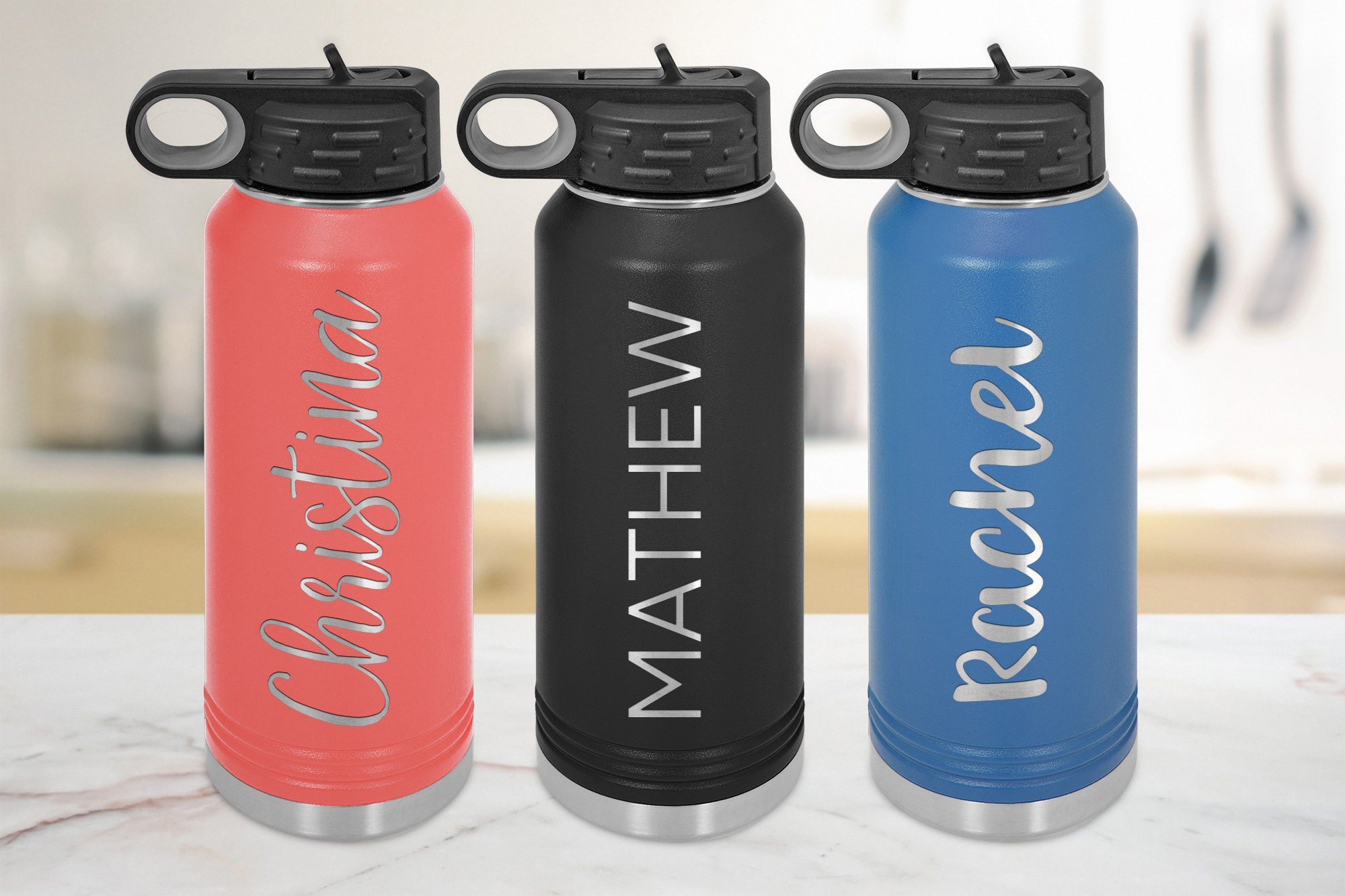 Personalized Water Bottles for Kids, 32 oz Custom Name Insulated Water  Bottle With Straw, Stainless Steel Reusable Waterbottle Gifts for School  Girls