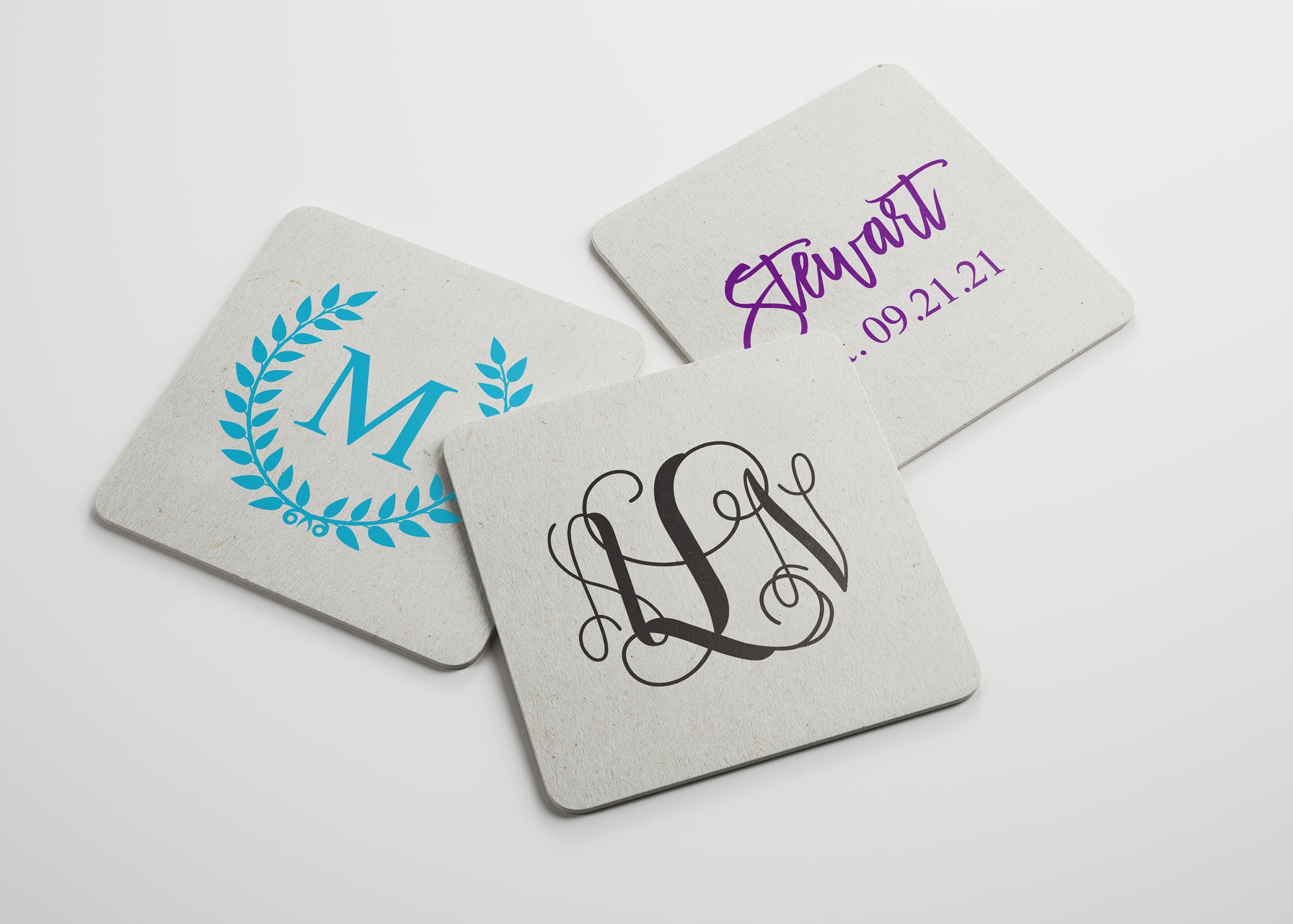 Personalized Wedding Coasters Wedding Reception Bridal Etsy