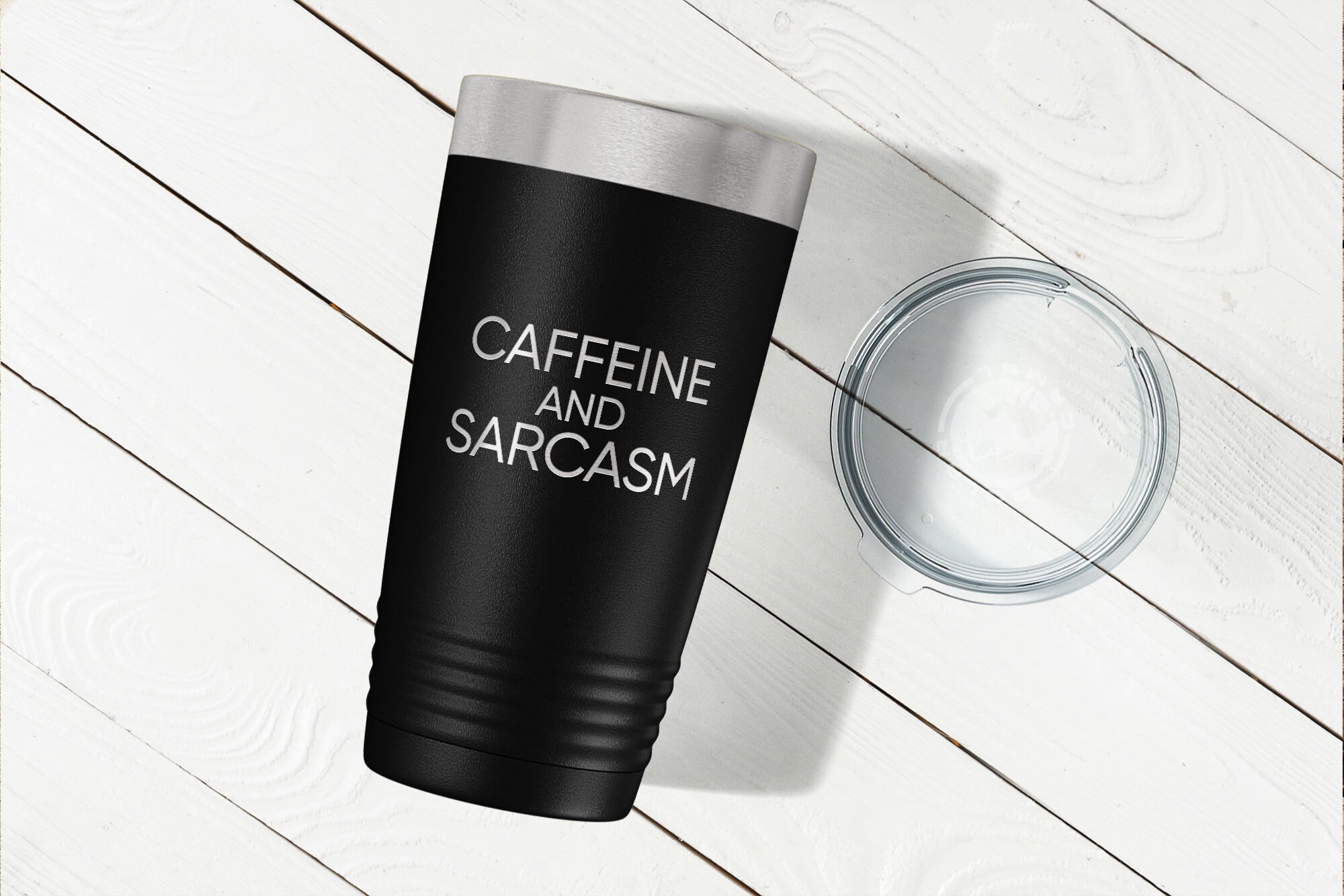 Caffeine And Sarcasm Tumbler Funny tumbler coffee mug To Go Etsy