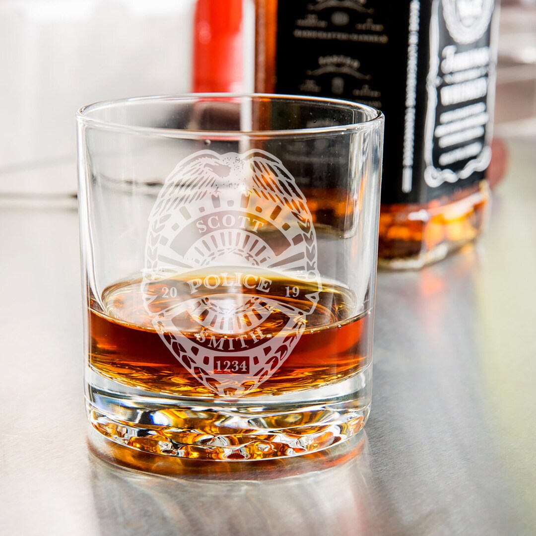 Police Engraved Whiskey Glass, Police Officer Gifts, Police Gifts, Gift ...