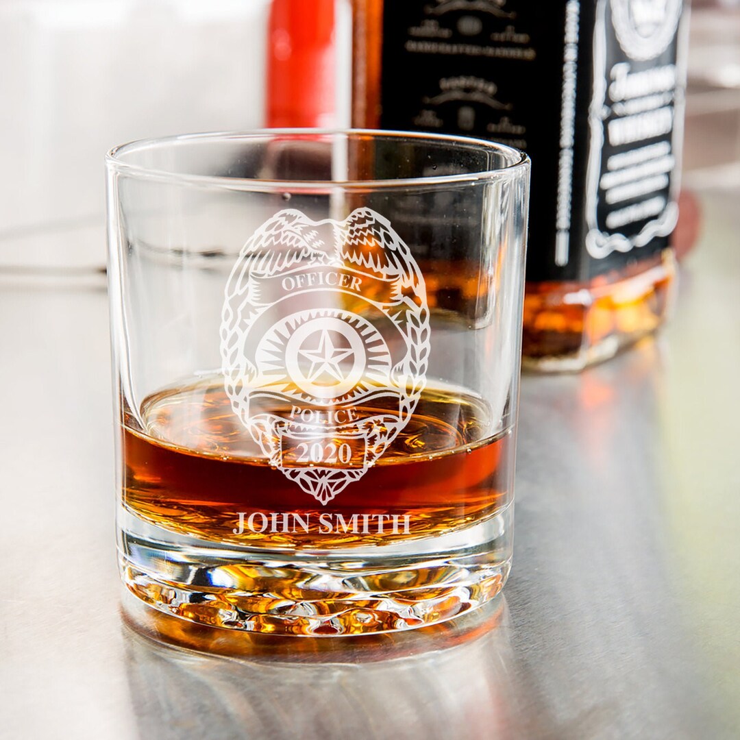 Police Engraved Whiskey Glass, Police Officer Gifts, Police Gifts, Gift ...