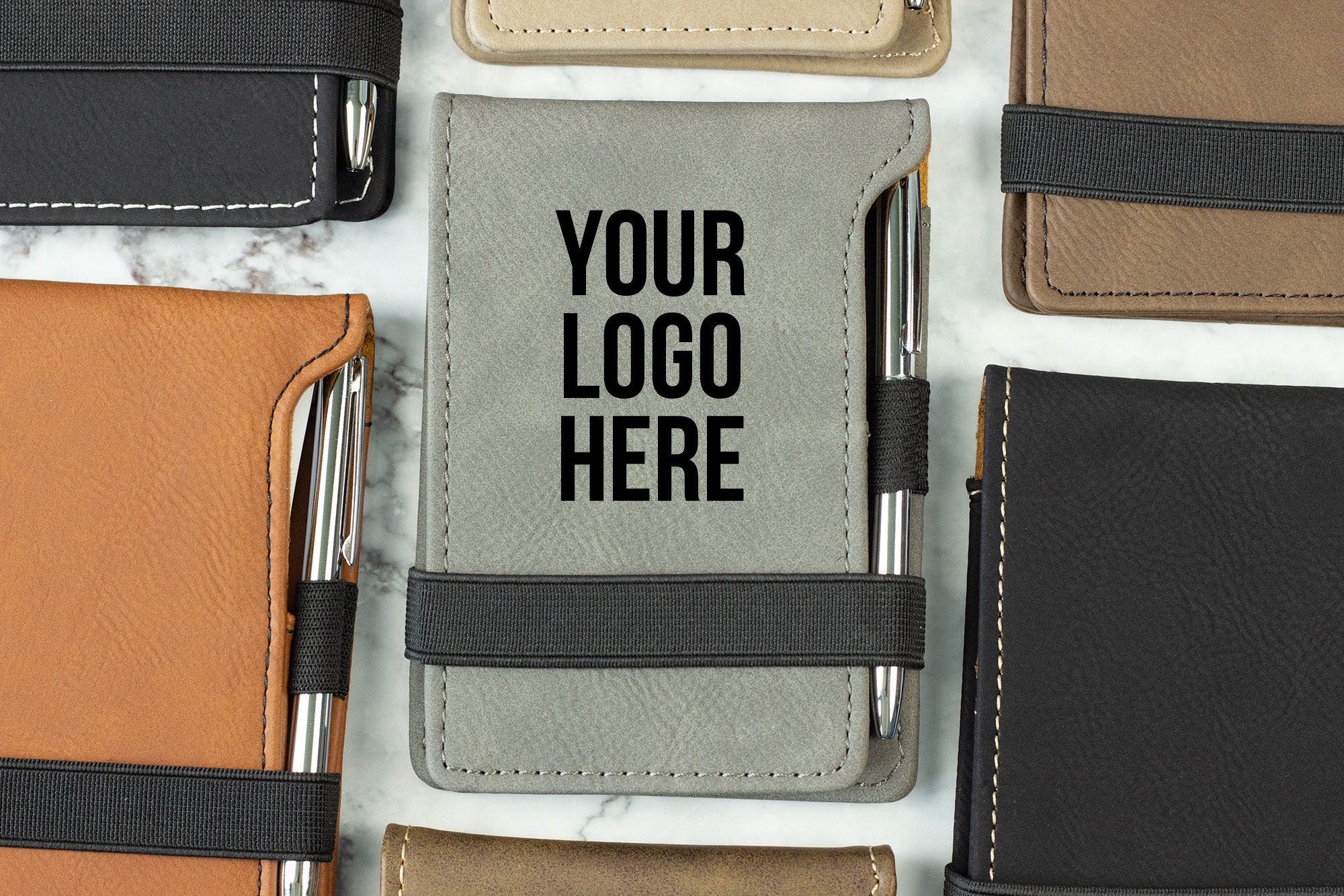 Personalized Logo Mini Notebook Pocket Notebook Leather Etsy