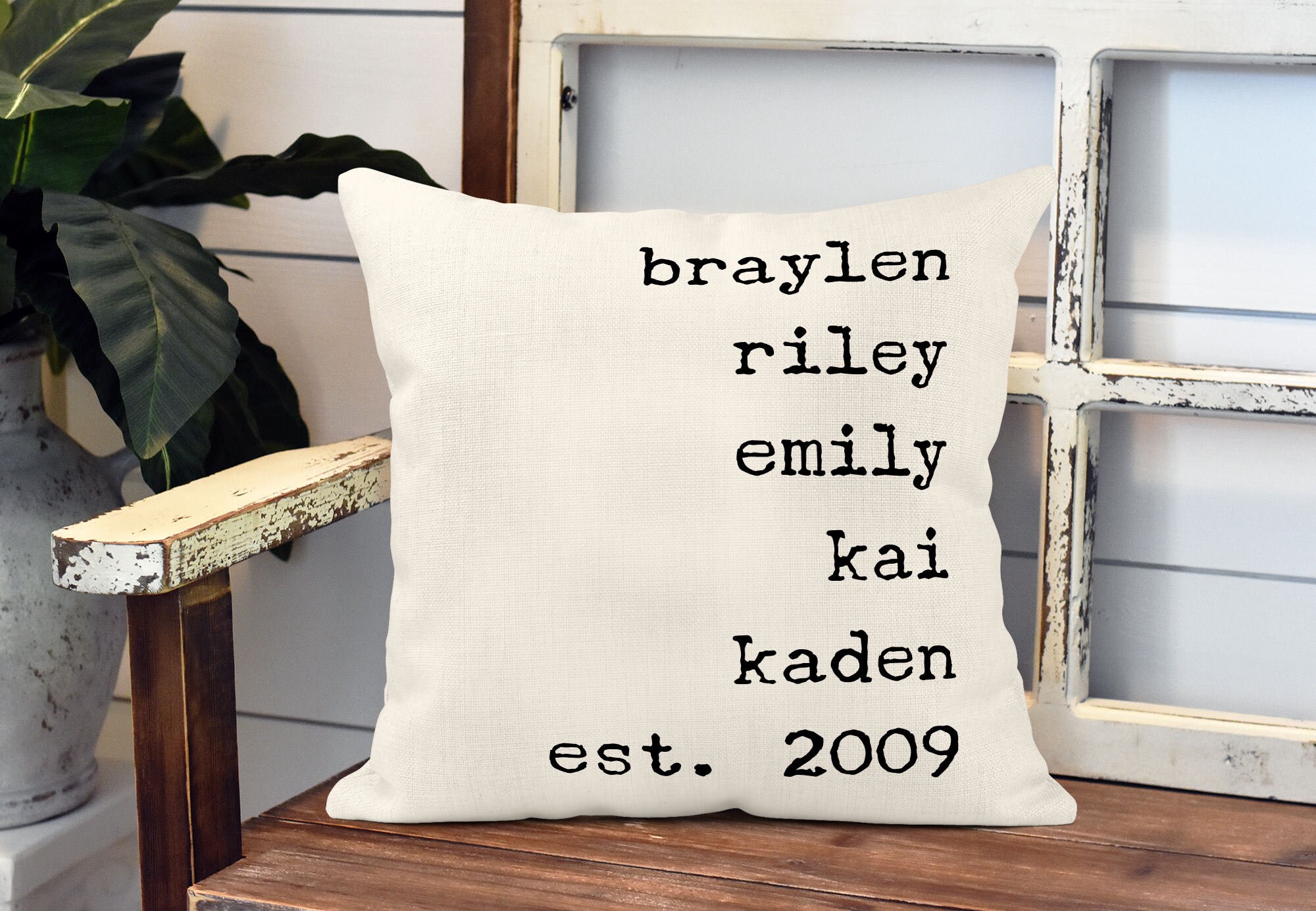 Family names pillow grandkid names pillow children names Etsy