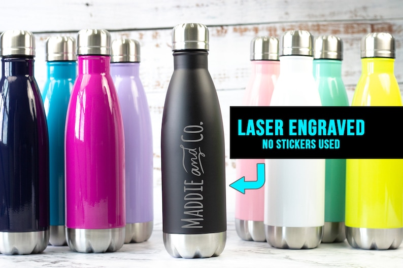 Company Logo Personalized Water Bottle Engraved Water Bottle Corporate Gift Idea Custom Logo Water Bottle Insulated Water Bottle