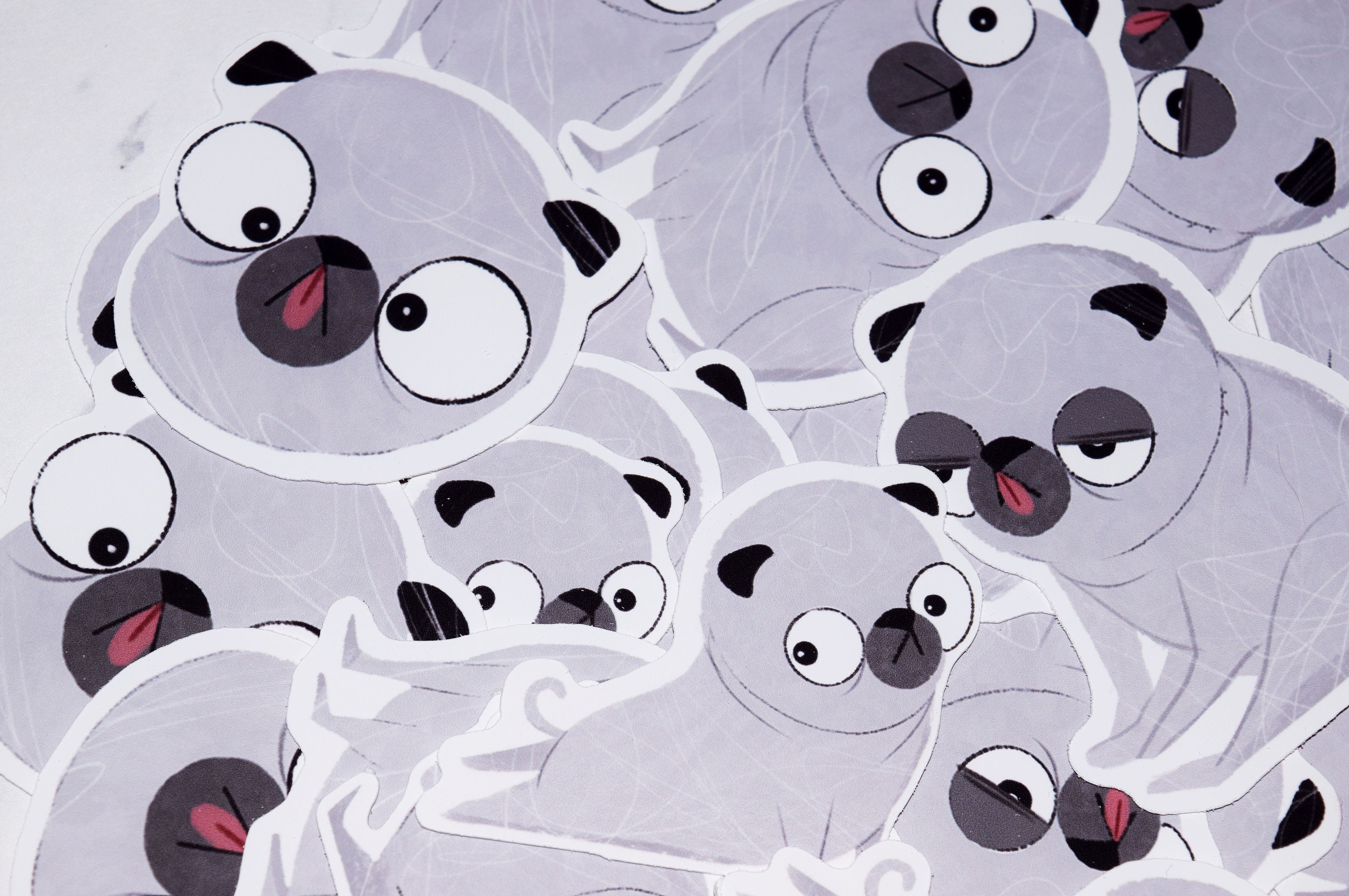 Pug Vinyl Sticker Pack - Cute Kawaii Dog Puppy Sticker Pack - Funny Die ...