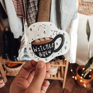 fall sticker, coffee sticker, witches brew sticker, halloween sticker, coffee lover sticker, water bottle sticker