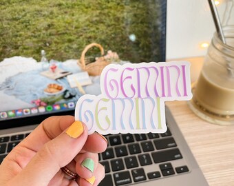Gemini vinyl sticker, Zodiac Sign Sticker, Waterproof, Laptop Sticker, Astrological Signs Gift