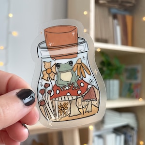 frog + mushroom sticker, mushroom lover sticker, frog lover sticker, trendy stickers, vinyl stickers
