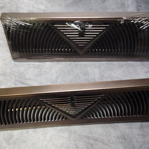 Lot of 2 Brown Baseboard Register 15 Inch Duct Opening Size Vent Covers for Home Floor Wall Baseboard Diffuser - NIB!