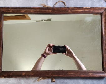 Antique Rectangular Mirror circa late 1800s - 26.5" x 16.5"