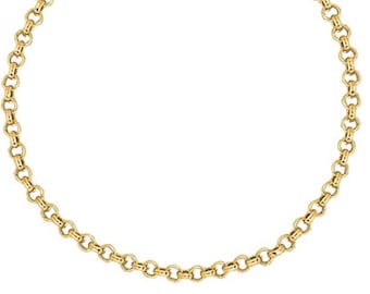 14k  yellow gold rolo chain anklet 10”