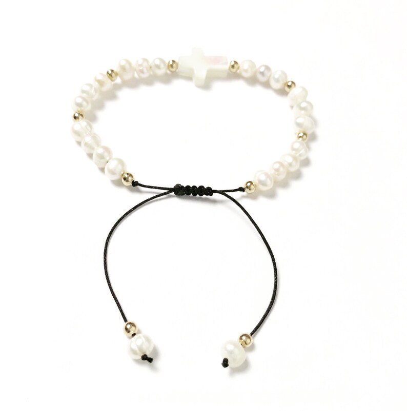 Freshwater pearls and 14k Gold beads bracelet