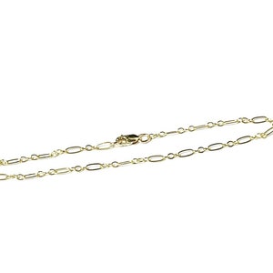 14k yellow gold short long link bracelet