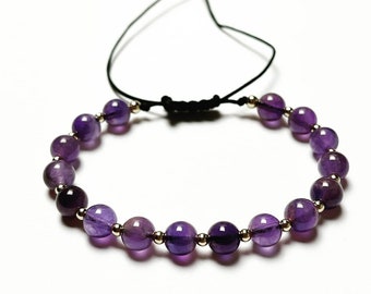 14k Gold Beads Amethyst bracelet