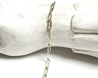 14k Yellow Gold Elongated link chain necklace