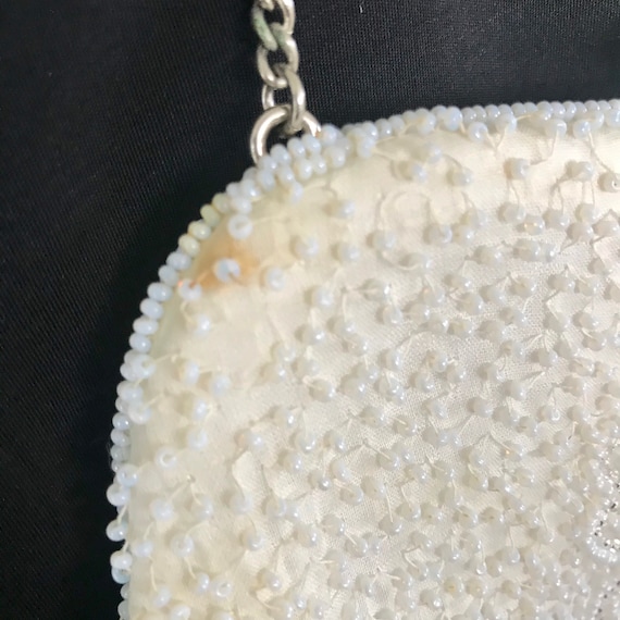 Vintage '60's Richere Glass Beaded Evening Bag Ha… - image 5