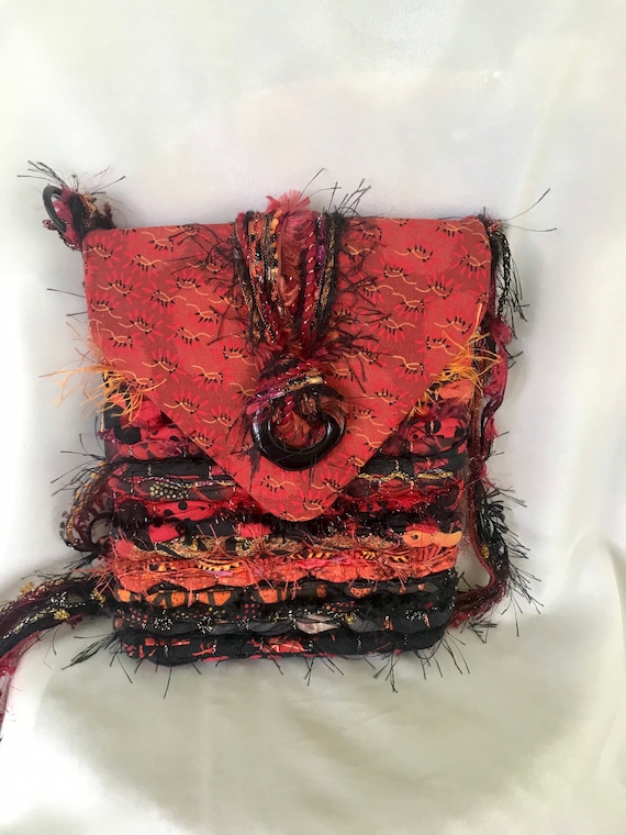 Chinese Red Purse...Crafted With Unique Textiles .