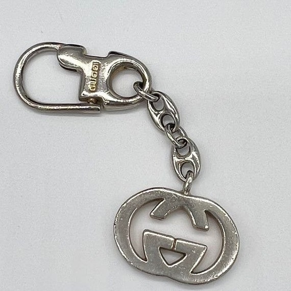 vintage keychain silver tone - Gem