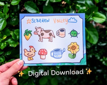 Briefkaart Stardew Valley | Game Art Print (digitale download)