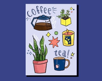 Coffee, tea, and plants PRINT