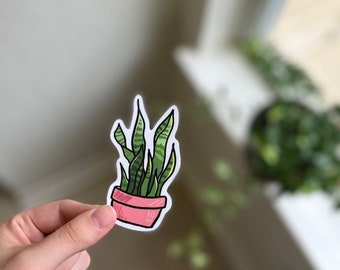 Snake Plant Sticker // laptop, water bottle sticker 3”x2”