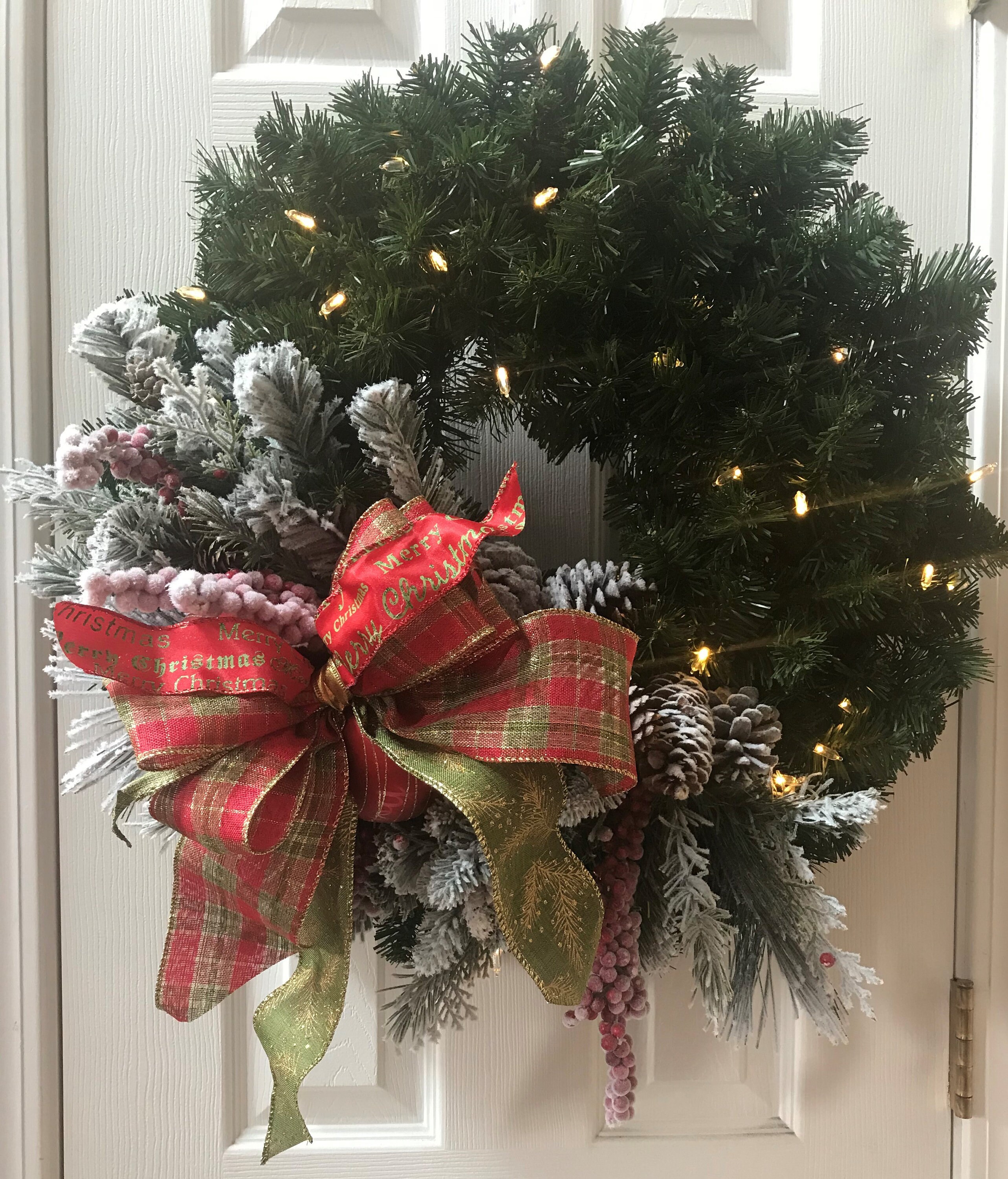 Flocked Christmas Wreath 